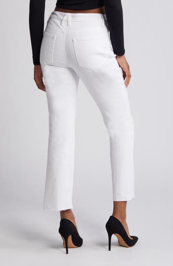 Good Straight High Waist Raw Hem Straight Leg Jeans