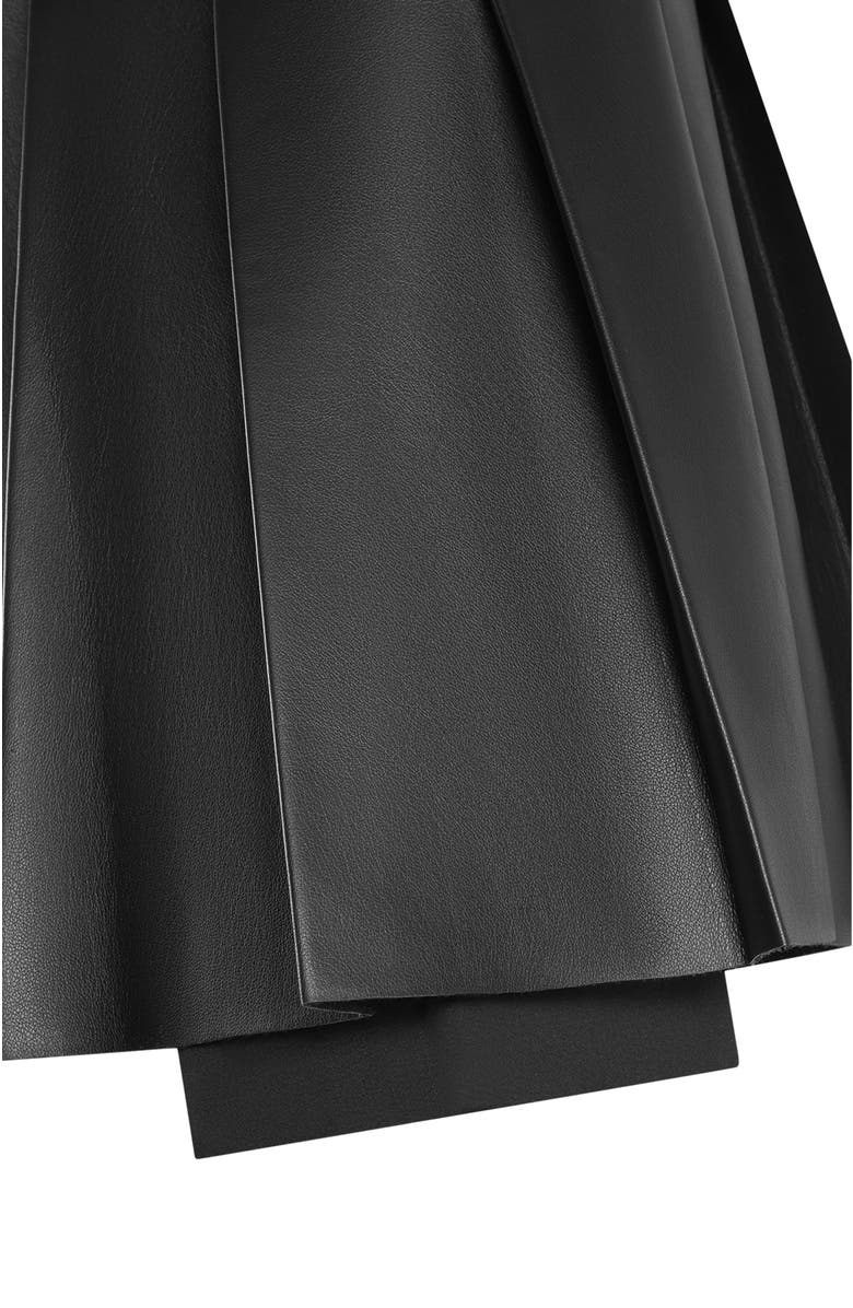 Manière De Voir Juliette Leather Pleated Skort, Alternate, color, Black