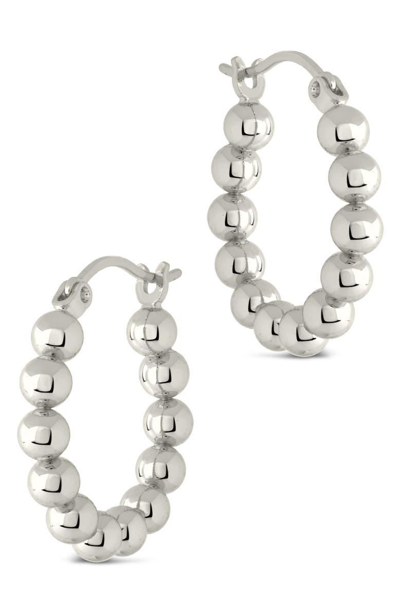 Sterling Forever Bubble Sphere Hoop Earrings, Alternate, color, Silver