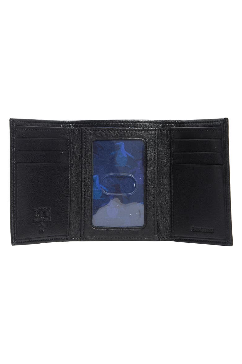 Embossed Logo Trifold Wallet, Alternate, color, BLACK