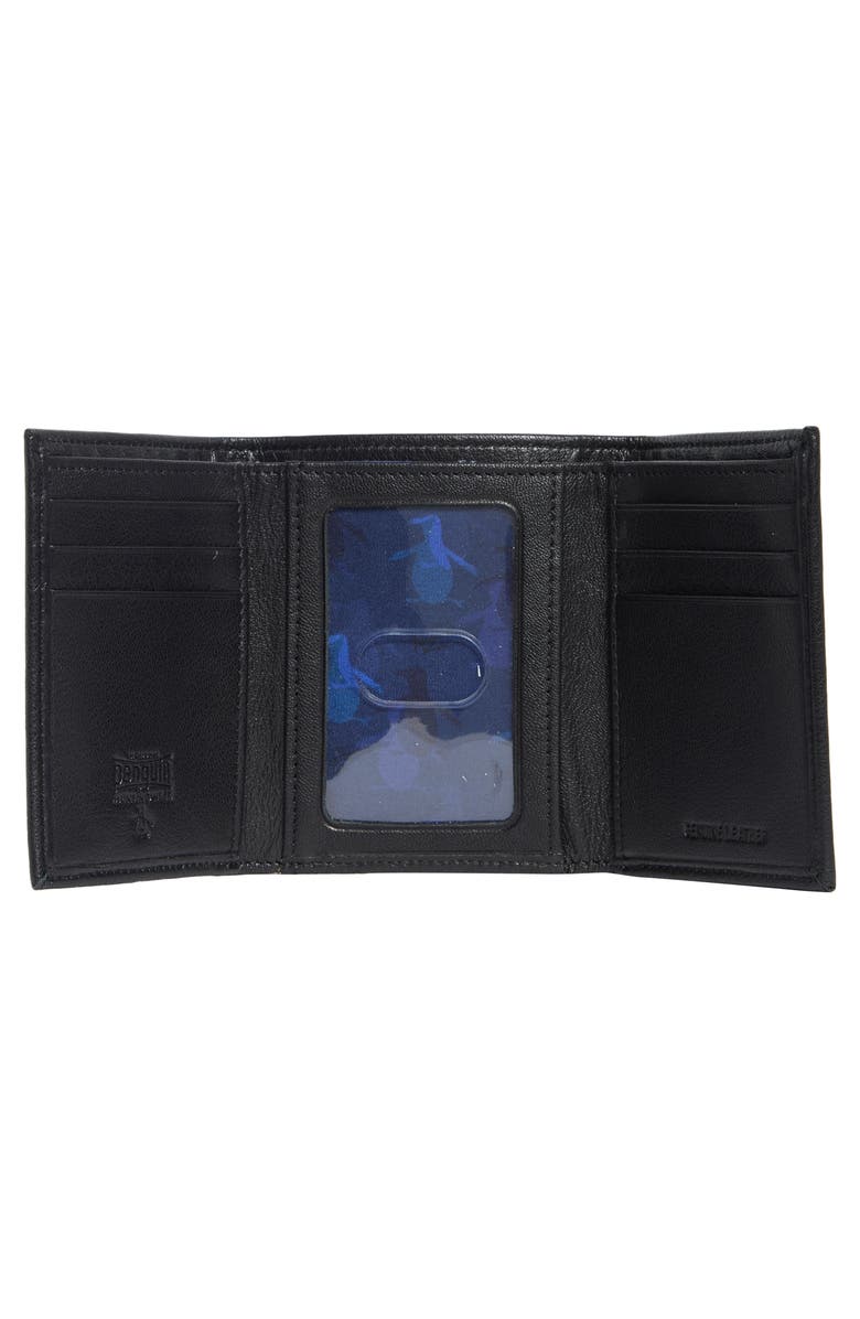 Original Penguin Embossed Logo Trifold Wallet, Alternate, color, Black