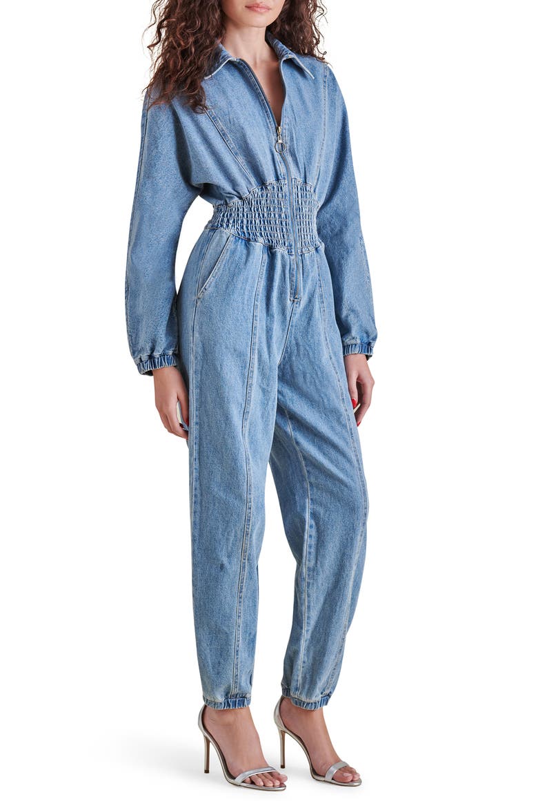 Coya Long Sleeve Denim Jumpsuit, Alternate, color, LIGHT BLUE