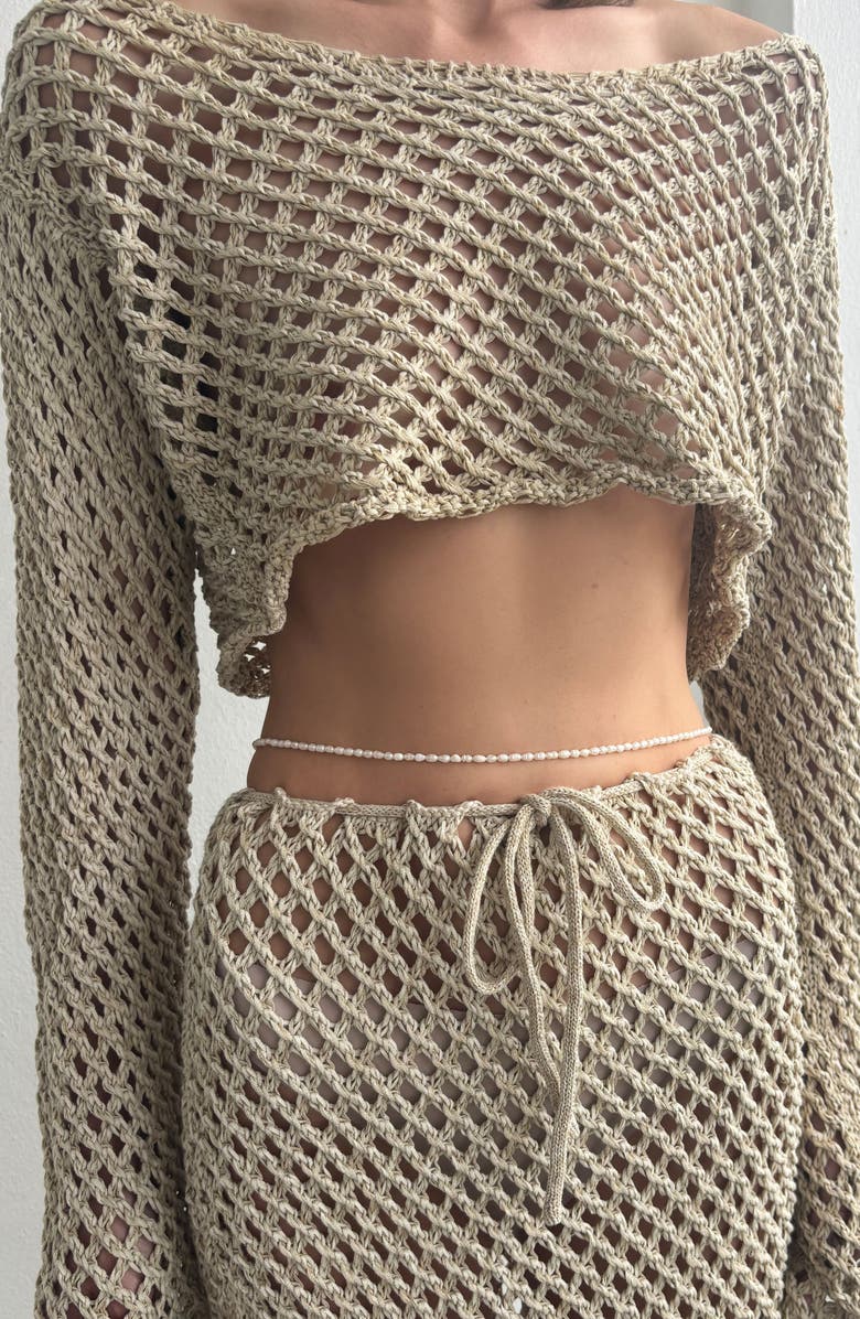 st. Moran 18K Gold & Freshwater Pearl Waist Chain, Alternate, color, Gold