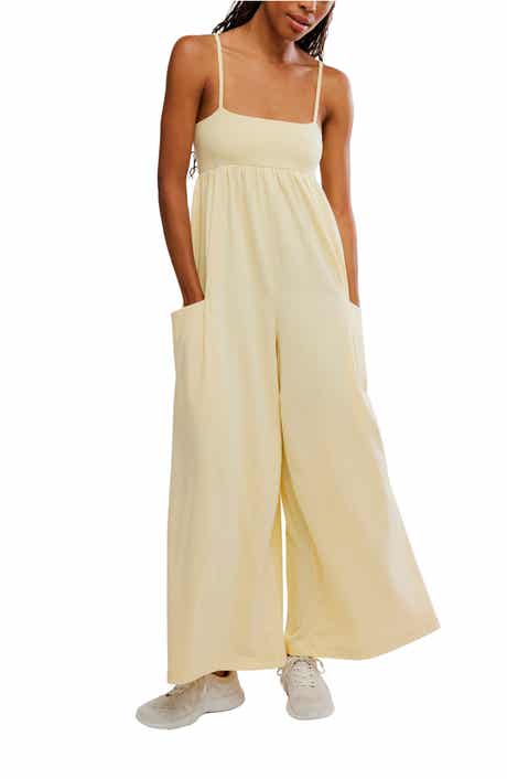 Free People FP Movement Hot Shot Strappy Stretch Cotton Jumpsuit