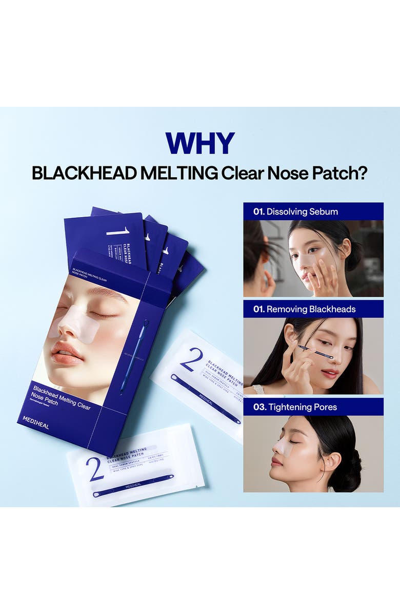 MEDIHEAL Blackhead Melting Clear Nose Patch, Alternate, color, Navy
