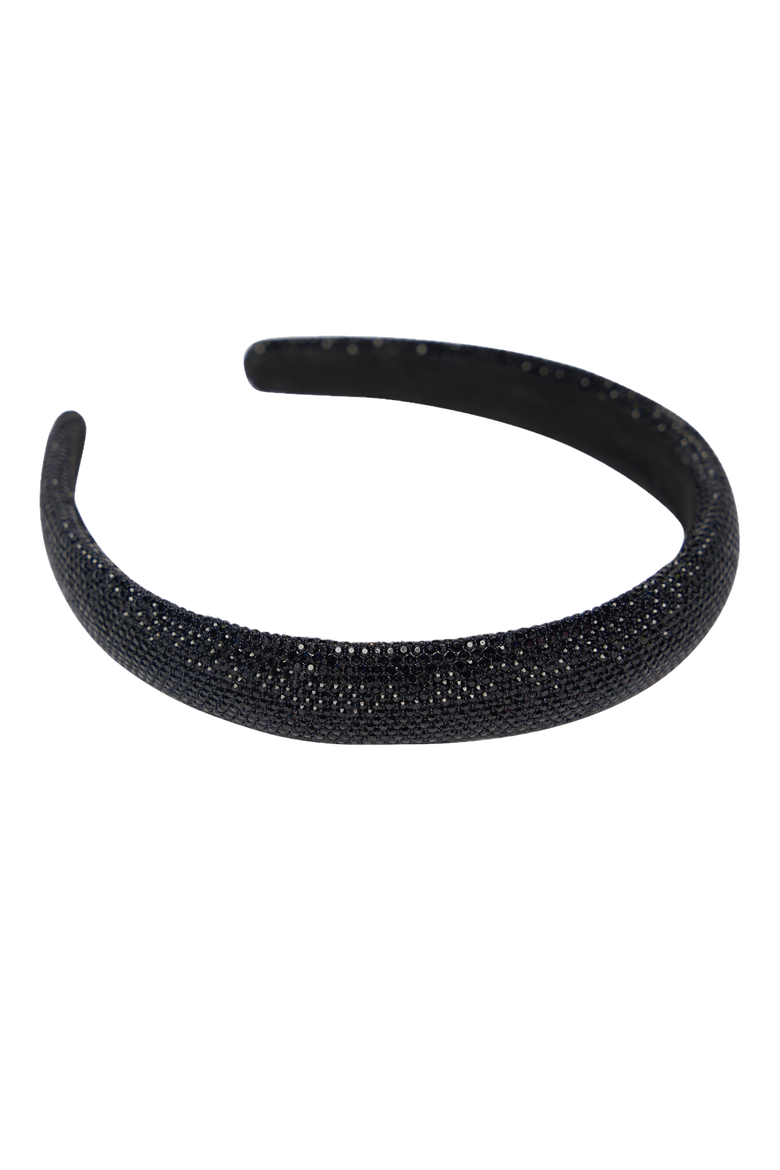 1" crystal puff headband, Main, color, Black