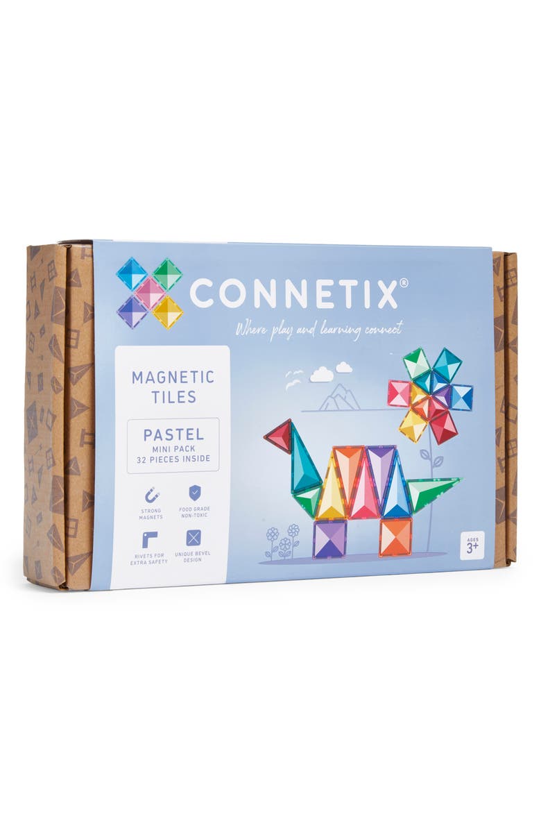 CONNETIX Kids' Pastel Magnetic Tiles 32-Piece Mini Pack, Alternate, color, Pastel