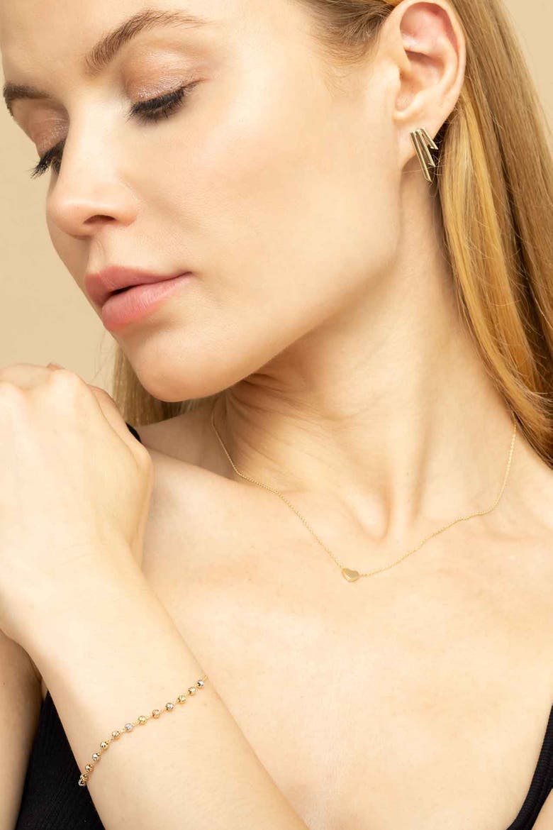 10K Yellow Gold Triple Threat Studs, Alternate, color, Yellow Gold