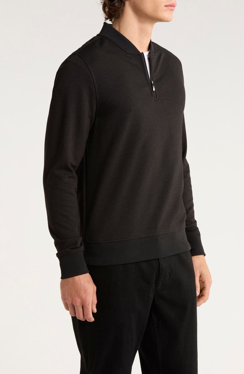Robert Barakett Vance Half Zip Baseball Collar Pullover, Alternate, color, Black