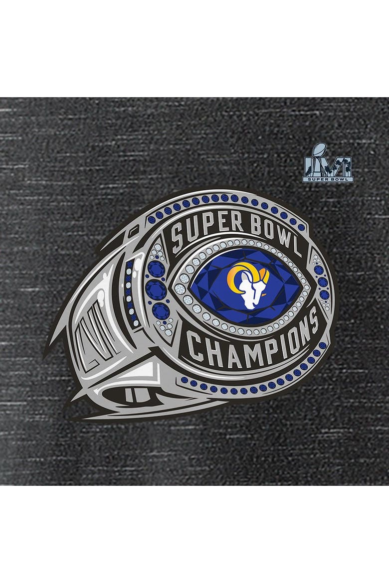 Women's Fanatics Branded Heathered Charcoal Los Angeles Rams Super Bowl LVI Champions Ring Bling V-Neck T-Shirt, Alternate, color, Heather Charcoal