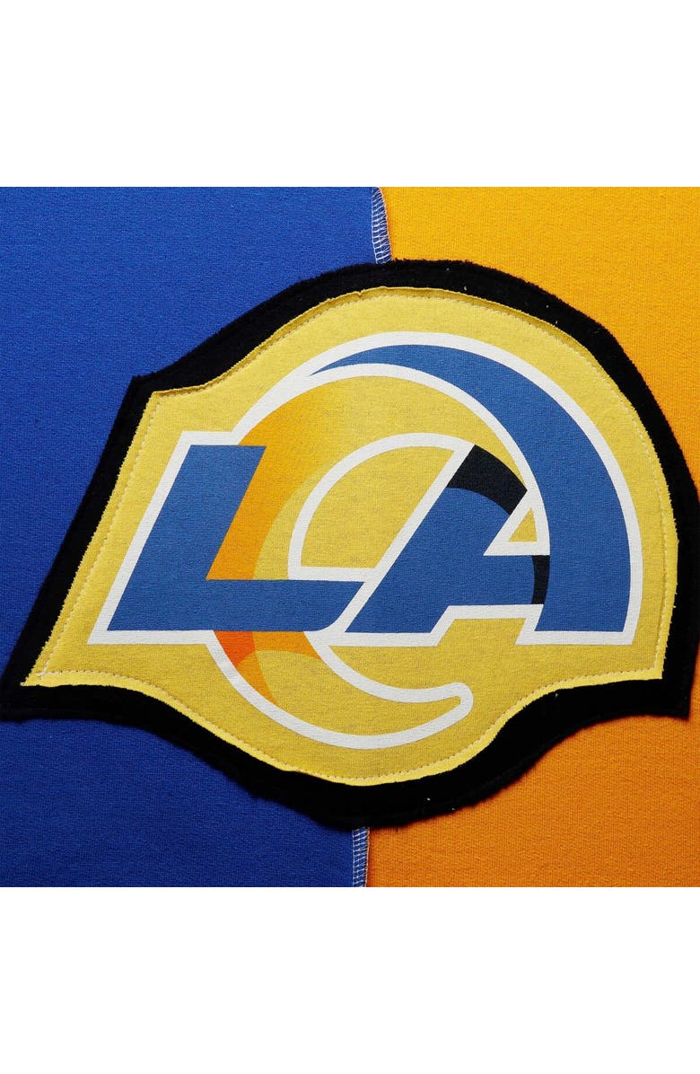 REFRIED APPAREL Men's Refried Apparel Royal/Gold Los Angeles Rams Sustainable Split Center Pullover Sweatshirt, Alternate, color, Royal