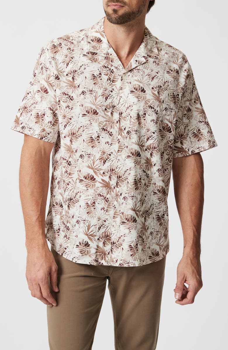 34 Heritage Desert Cotton & Linen Camp Shirt, Main, color, Ecru