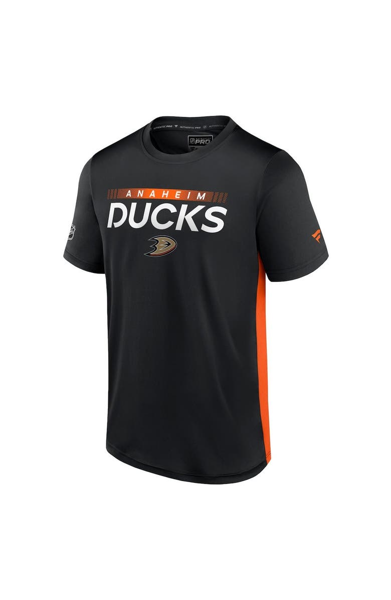 FANATICS Men's Fanatics Branded Black/Orange Anaheim Ducks Authentic Pro Rink Tech T-Shirt, Alternate, color, 