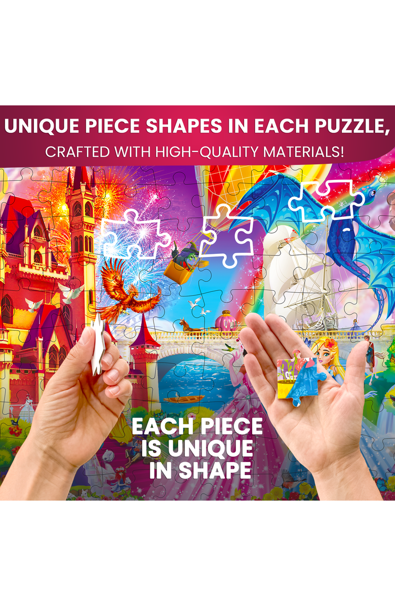Quokka 3xSet Floor Kids Jigsaw Puzzles - Unicorn & Princess, Ocean & Forest, Alternate, color, Princess & Unicorn
