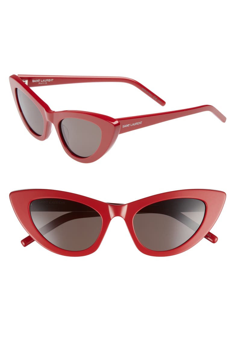 Lily 52mm Cat Eye Sunglasses, Alternate, color, RED