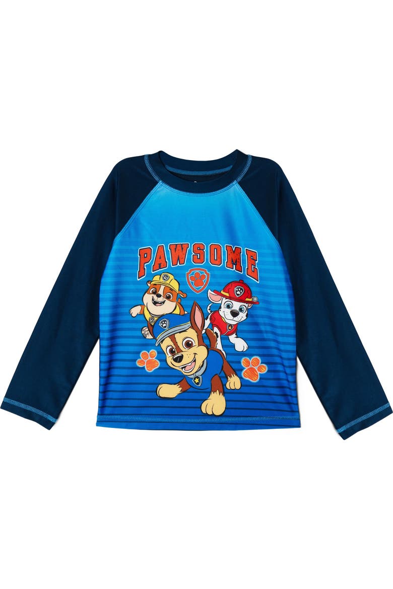 Swimwear 2-Piece Rash Guard and Trunks Set, Alternate, color, Paw Patrol Navy Blue