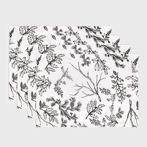 Linen Placemats - Winter Forest, 14" x 19" Inch