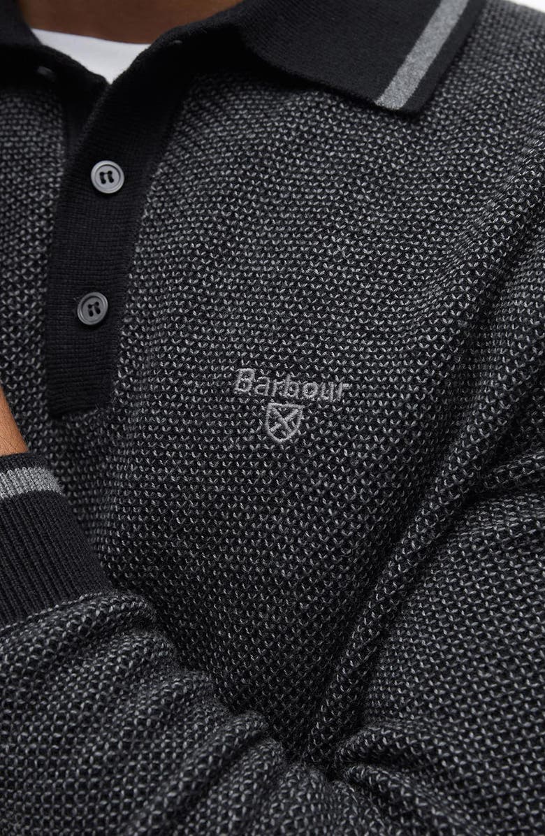 Barbour Hilden Textured Long Sleeve Cotton & Wool Polo, Alternate, color, 