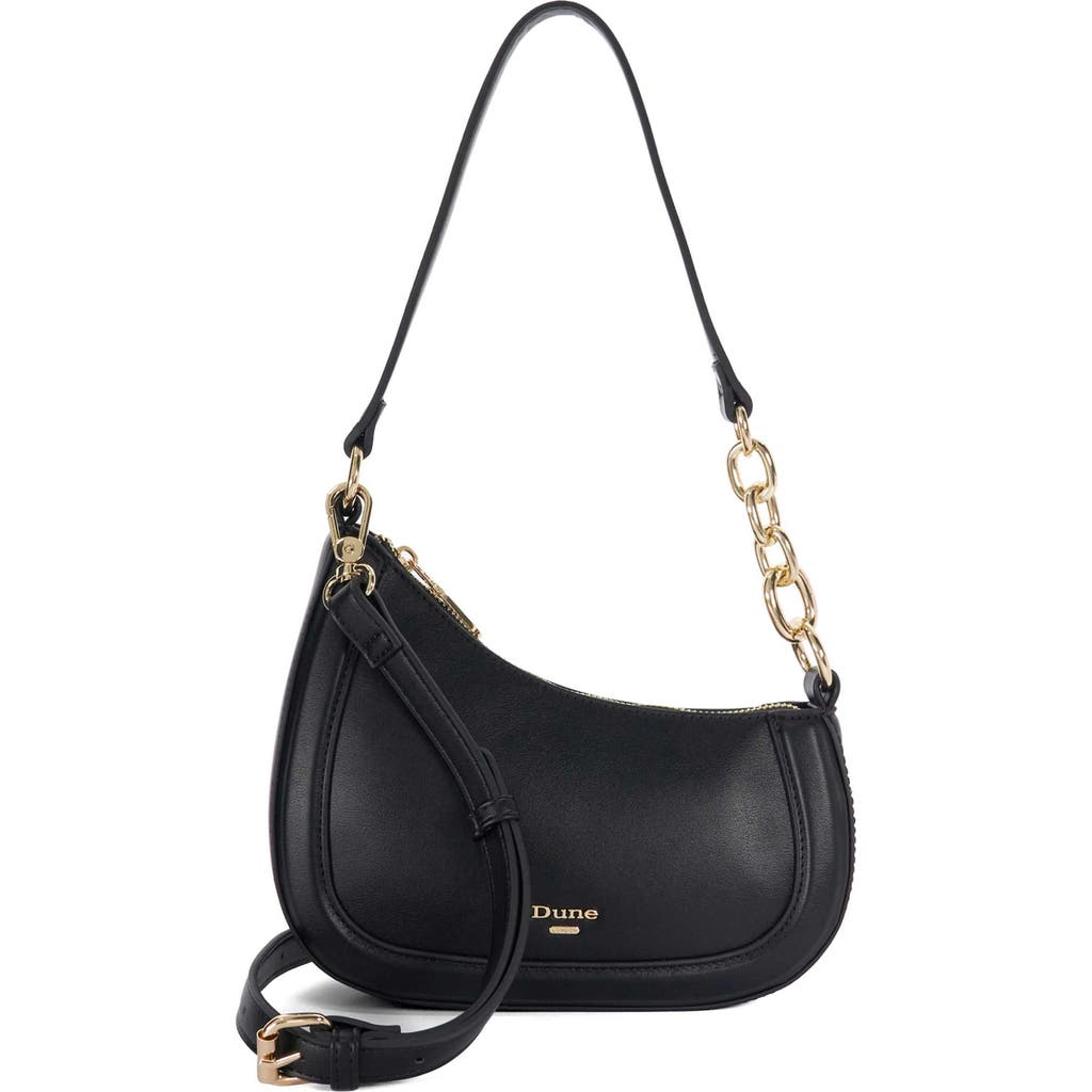 Dune London Direction Faux Leather Shoulder Bag In Black