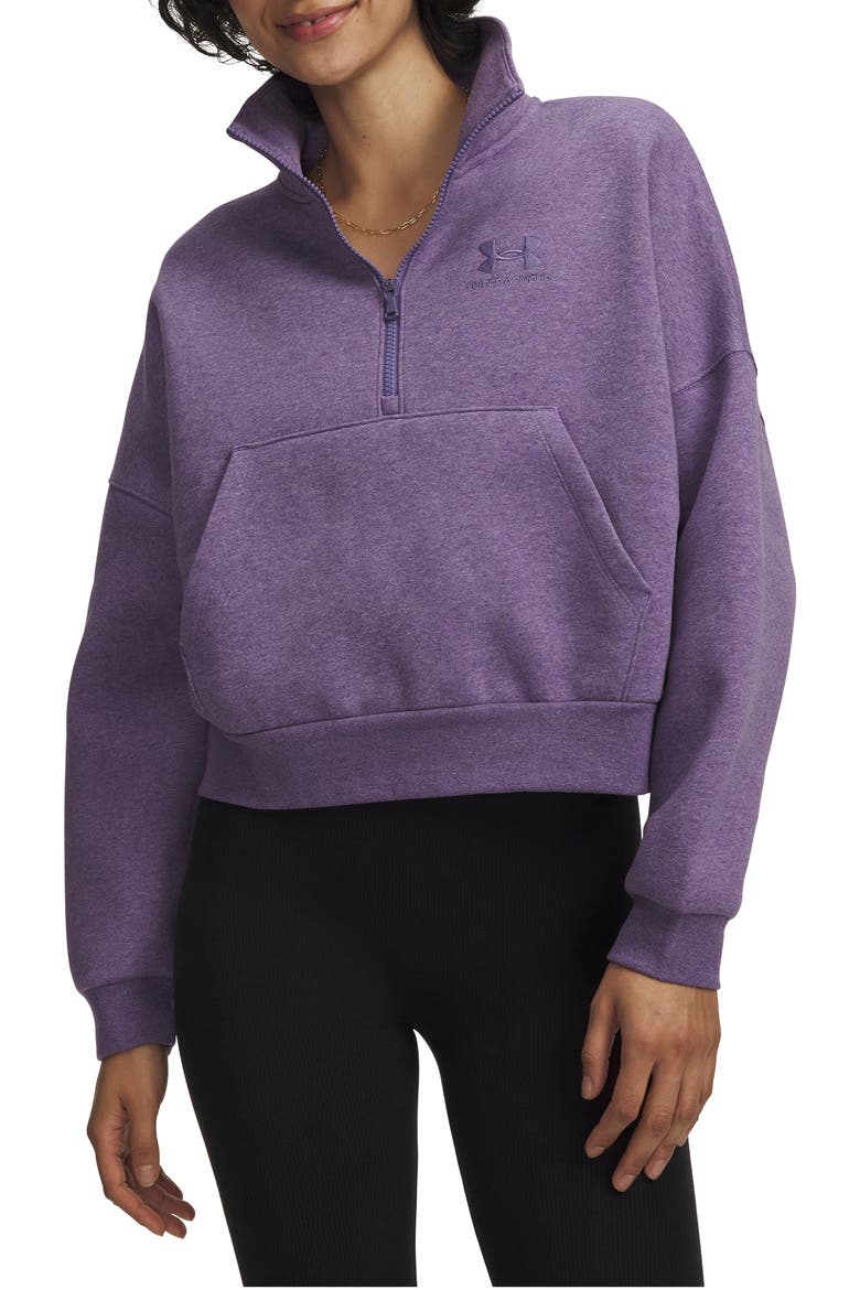 Icon Fleece Half Zip PUllover, Main, color, PURPLE LUXE LIGHT HEATHER