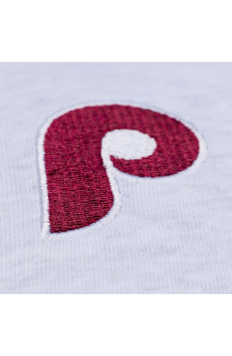 Mitchell & Ness Women's Mitchell & Ness  Heather Gray Philadelphia Phillies Script Cropped Boxy T-Shirt, Alternate, color, Heather Gray
