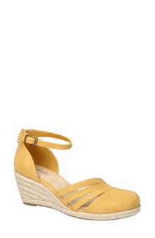 EASY STREET Daytona Ankle Strap Espadrille Platform Wedge