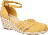 EASY STREET Daytona Ankle Strap Espadrille Platform Wedge