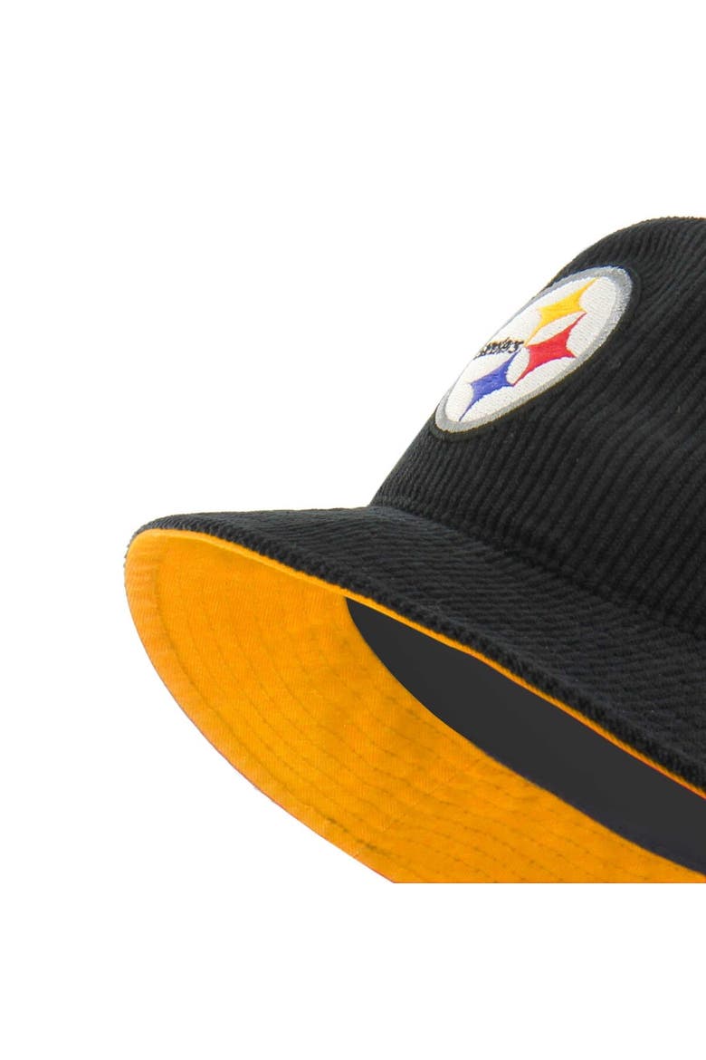 Men's '47 Black Pittsburgh Steelers Thick Cord Bucket Hat, Alternate, color, Black