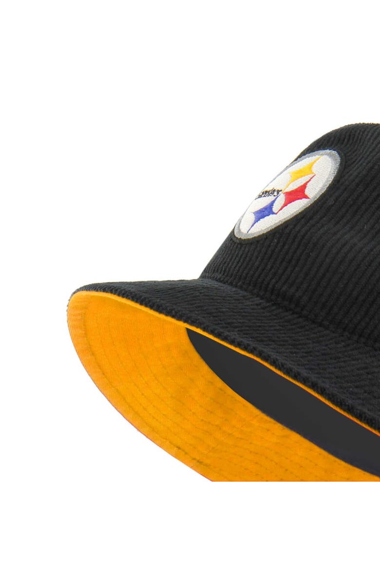 '47 Men's '47 Black Pittsburgh Steelers Thick Cord Bucket Hat, Alternate, color, Black