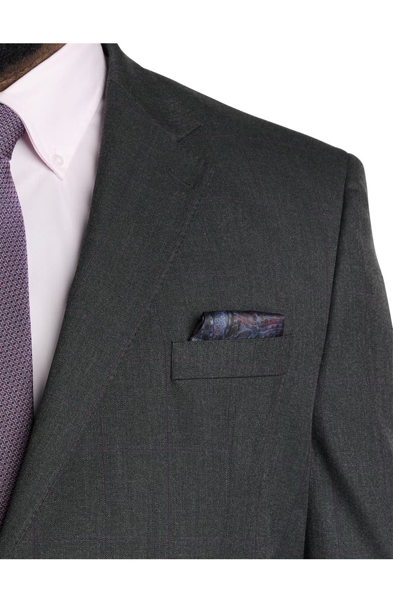 Tallia Windowpane Suit Jacket, Alternate, color, Charcoal