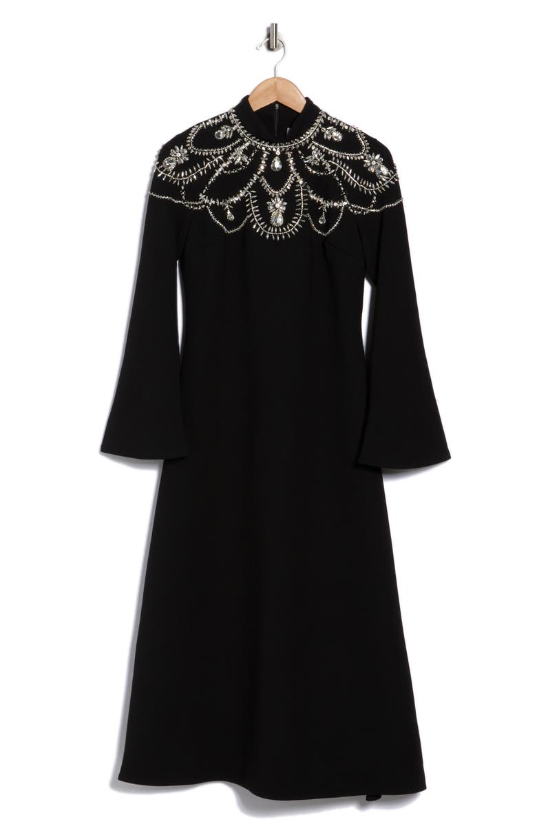 Simkhai Odetta Bell Sleeve Midi Dress, Main, color, Black