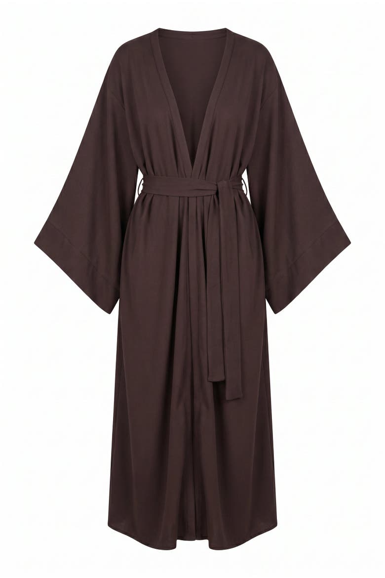 Lune Kaftan Robe, Alternate, color, Brown