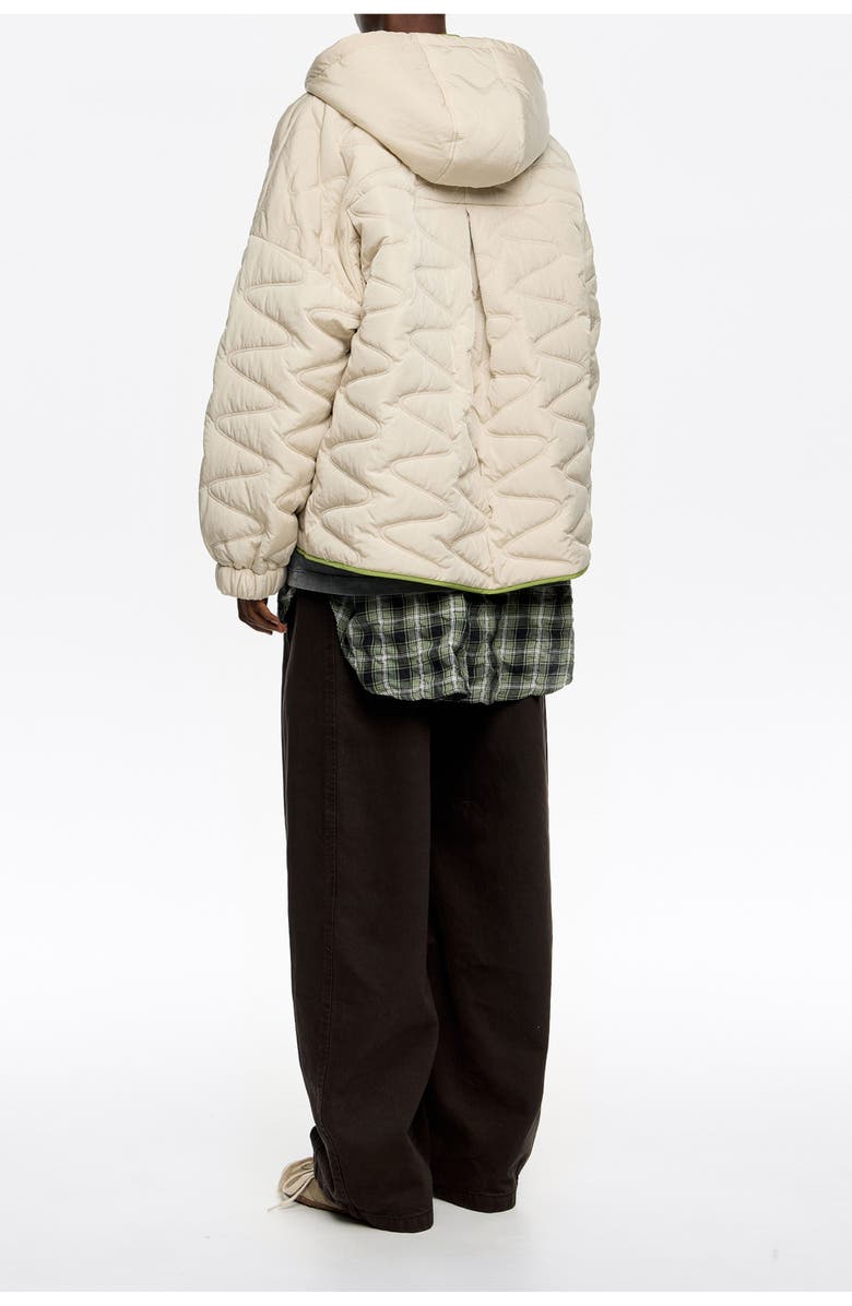 Bimba y Lola Short Padded Jacket Hood, Alternate, color, Ivory