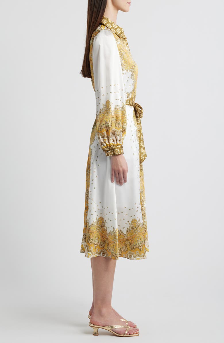 Julia Jordan Paisley Long Sleeve Midi Shirtdress, Alternate, color,