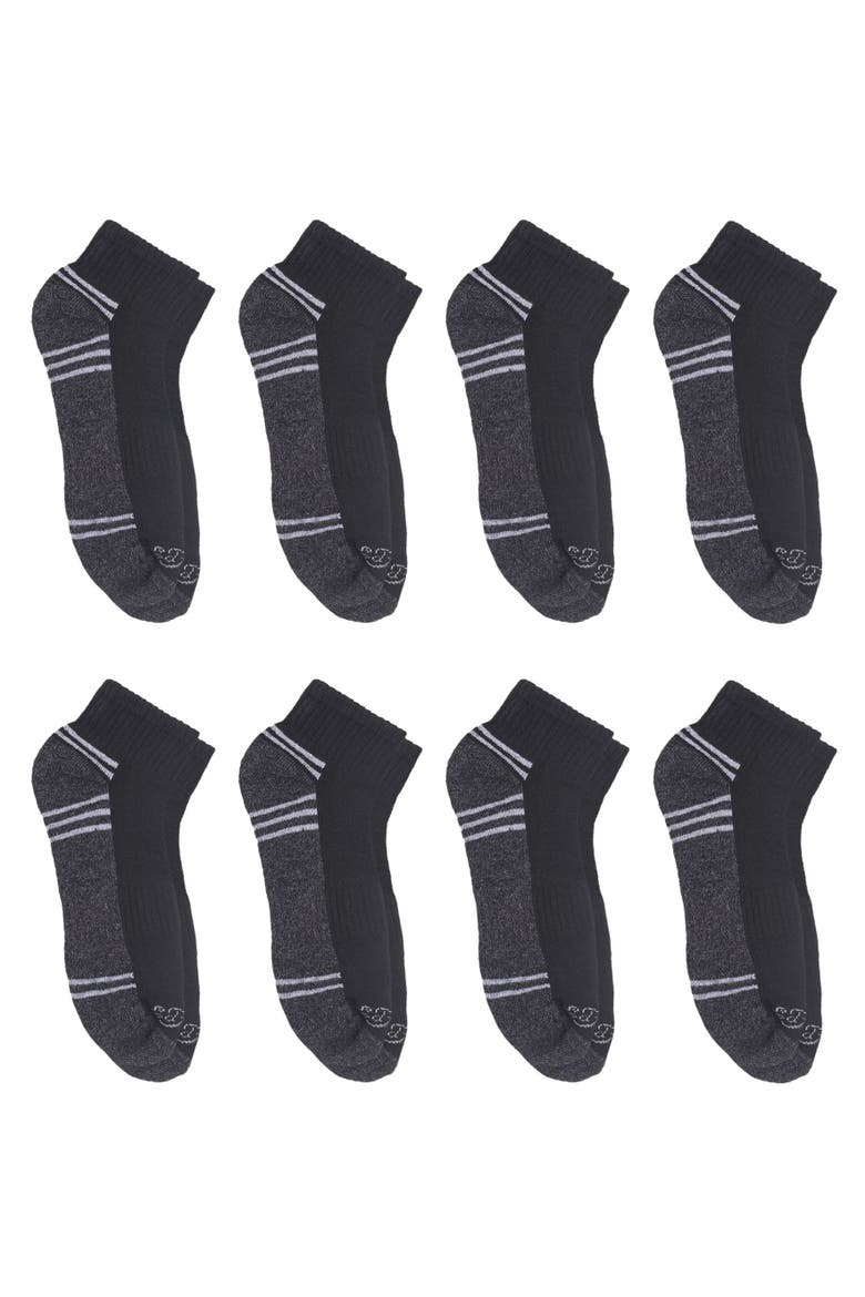 Boys Athletic Half Cushion Quarter Sock 8-Pack, Alternate, color, Black