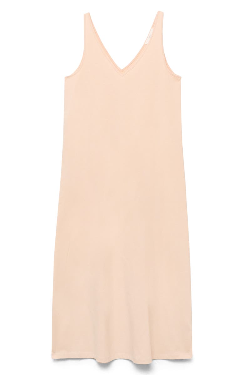 MANGO Sleeveless Cotton Midi Dress, Alternate, color, Salmon