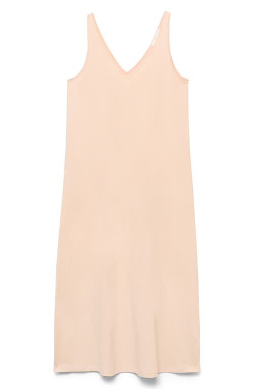 Mango Sleeveless Cotton Midi Dress In Salmon