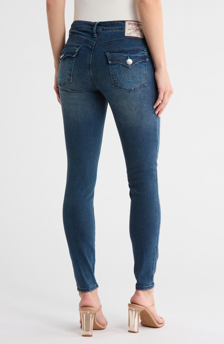 True Religion Jennie Mid Rise Flap Pocket Skinny Jeans, Alternate, color, Medium Abyss Wash