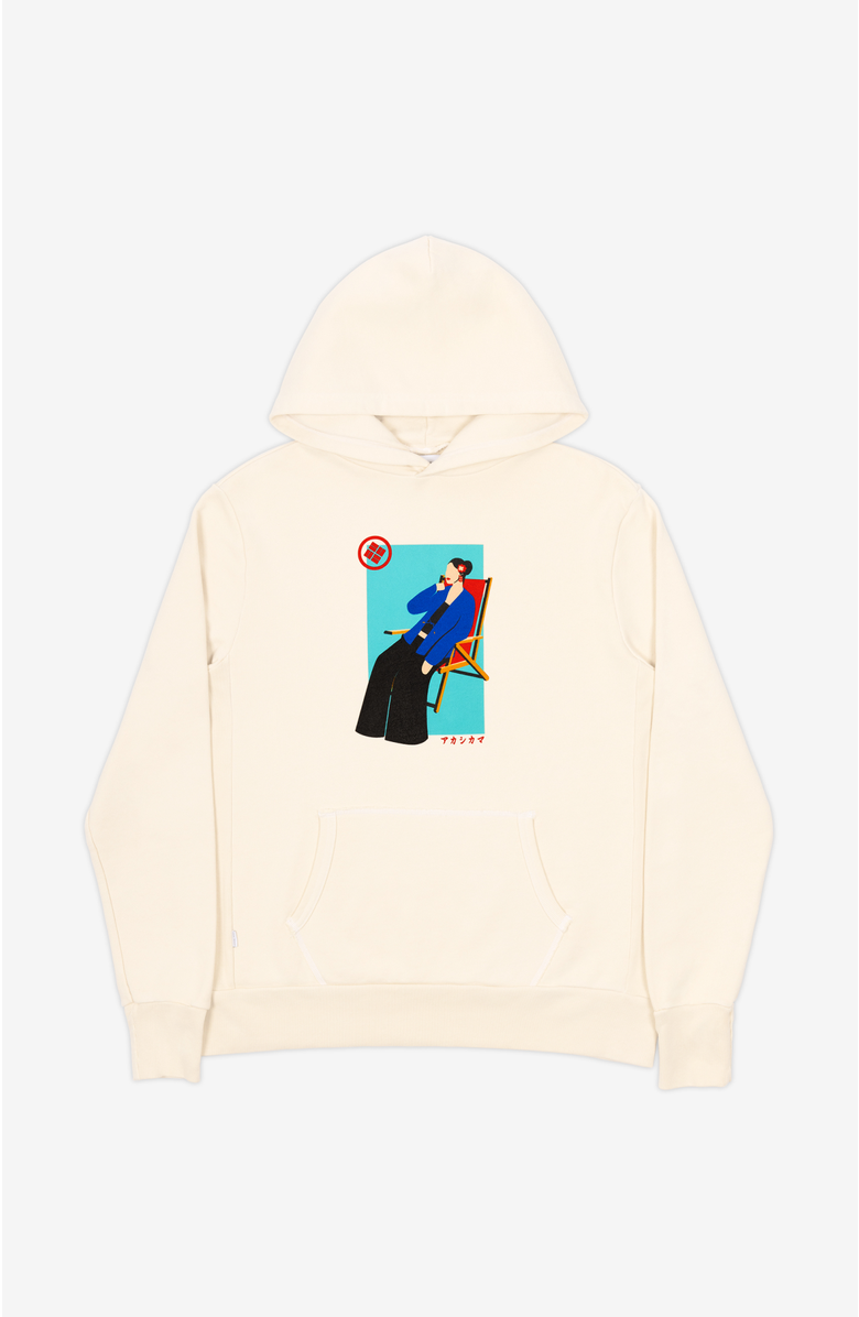 AKASHI-KAMA Riviera Woman Hoodie, Main, color, Cream
