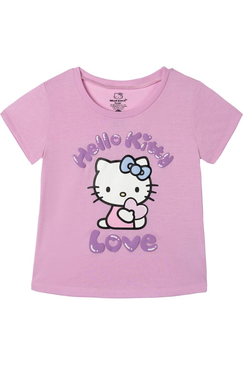 2-Piece T-Shirt and Bike Shorts Set, Alternate, color, Hello Kitty Mulberry