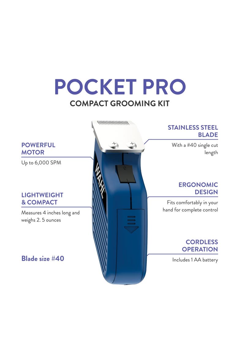Pocket Pro Equine Compact Horse Trimmer and Grooming Kit, Alternate, color, Blue