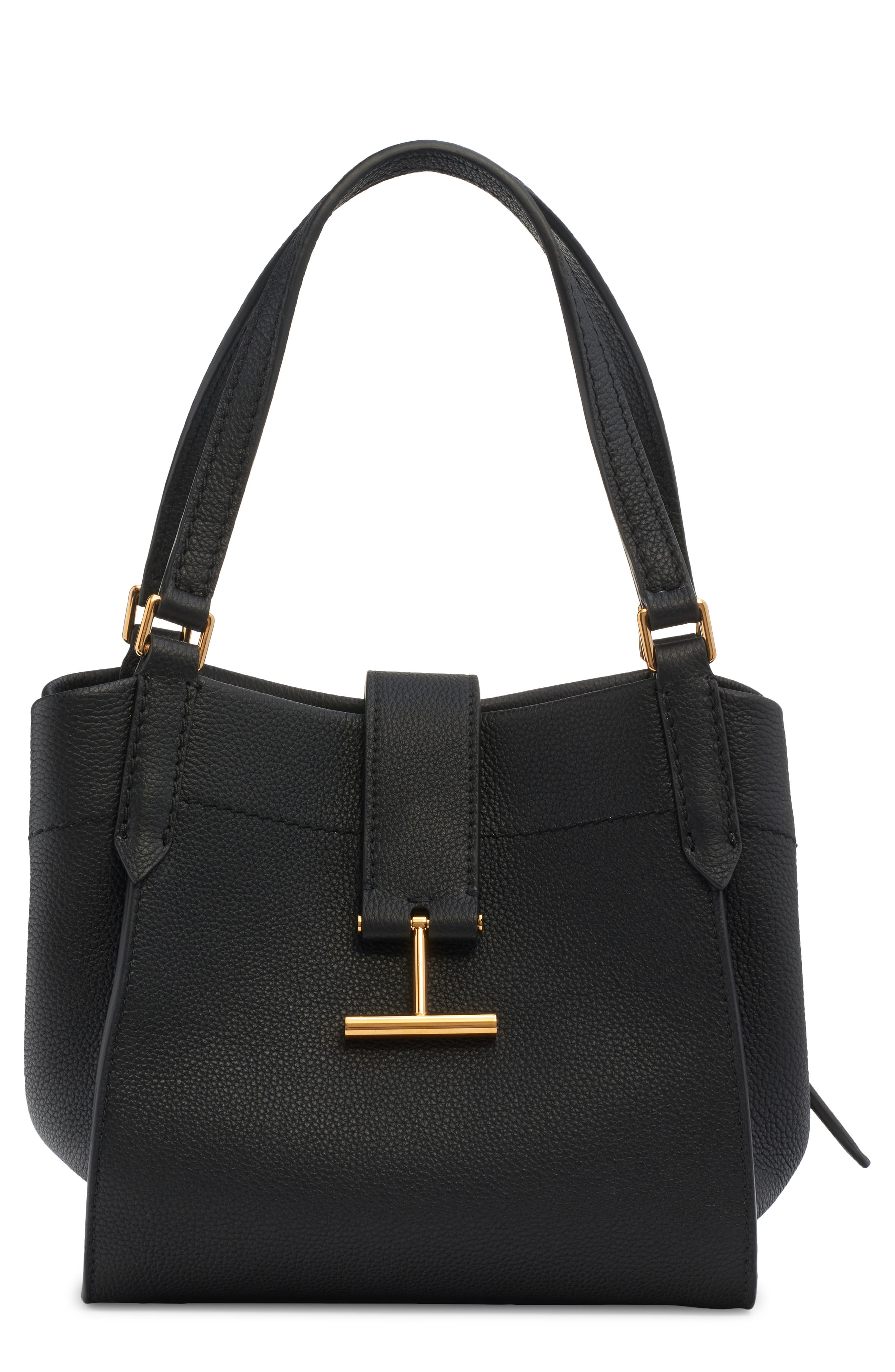 TOM FORD Small Tara Leather Tote, Main, color, 