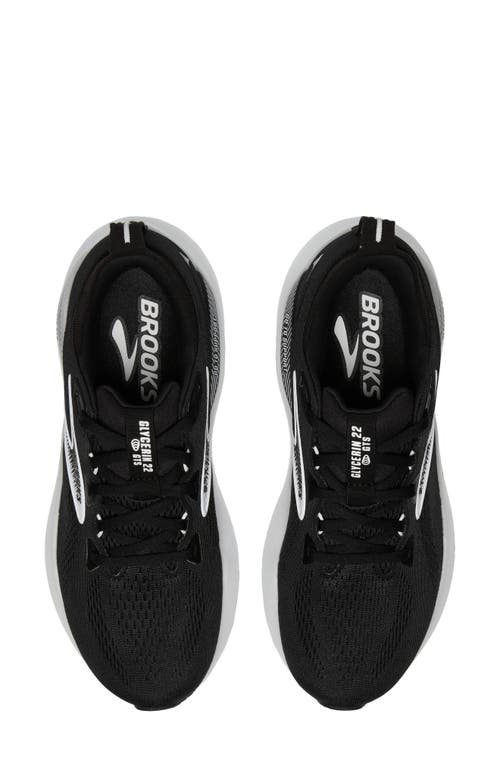 Brooks Glycerin Gts 22 Running Shoe In Black/grey/white