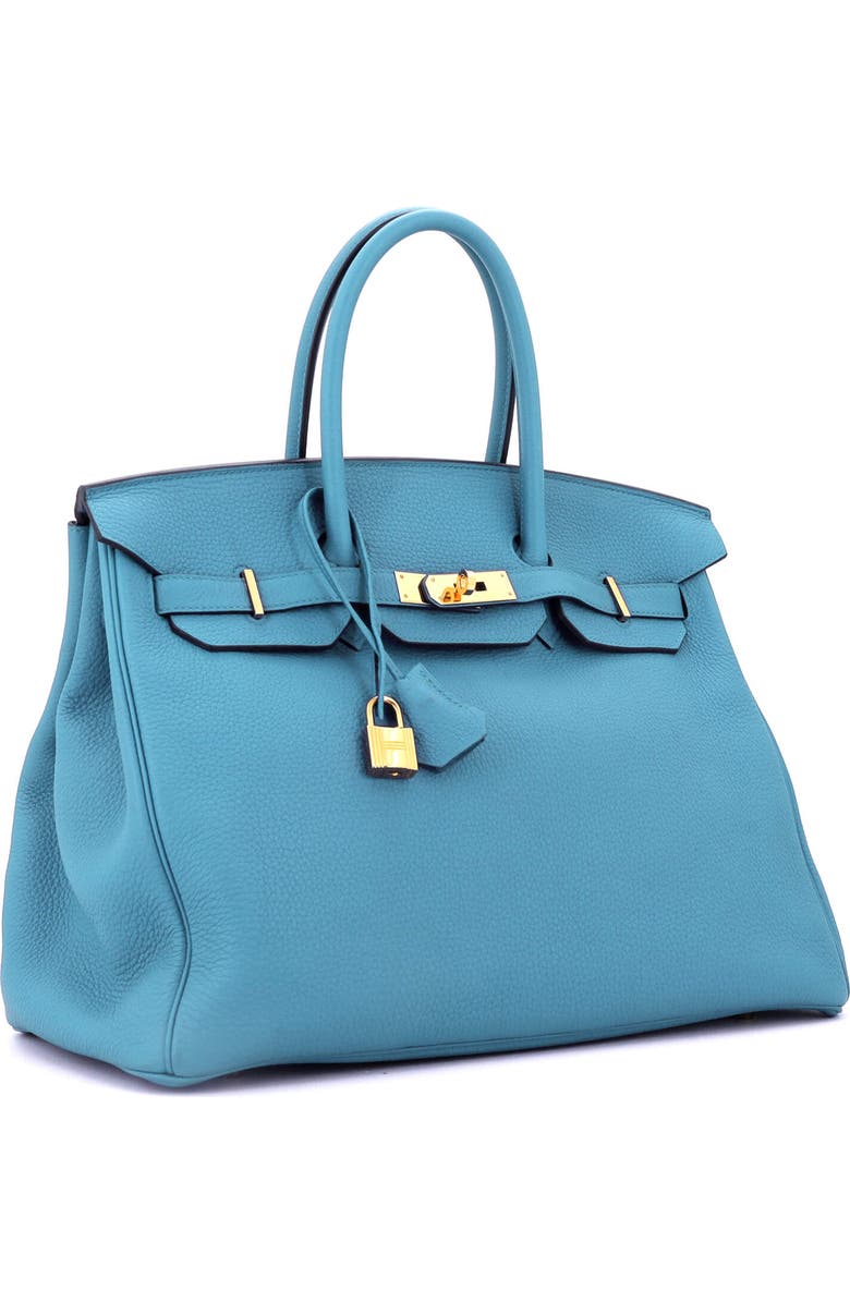 Pre-Owned Hermes Birkin Handbag Blue Togo with Gold Hardware 35, Alternate, color, Turquoise