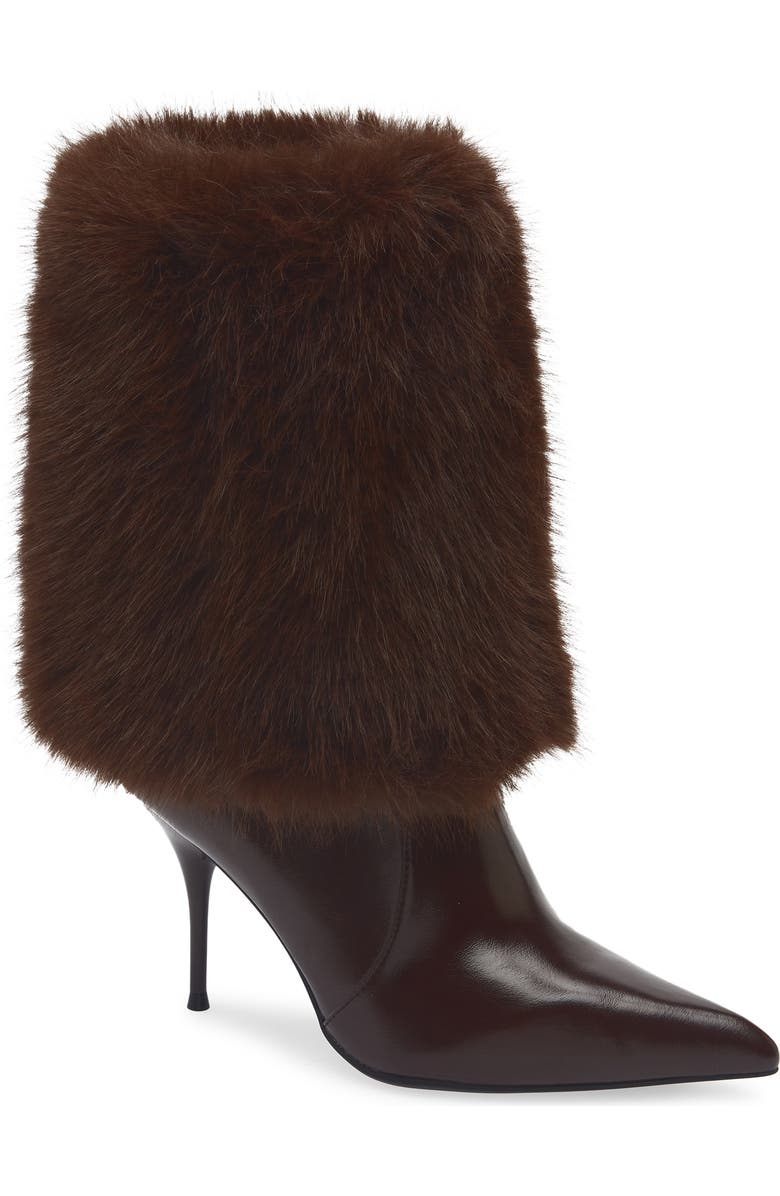 Jeffrey Campbell Thermal Faux Fur Cuff Bootie, Main, color, Coffee Combo