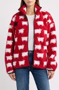 ROWING BLAZERS Sheep Printed High Pile Fleece Full Zip Sweatshirt