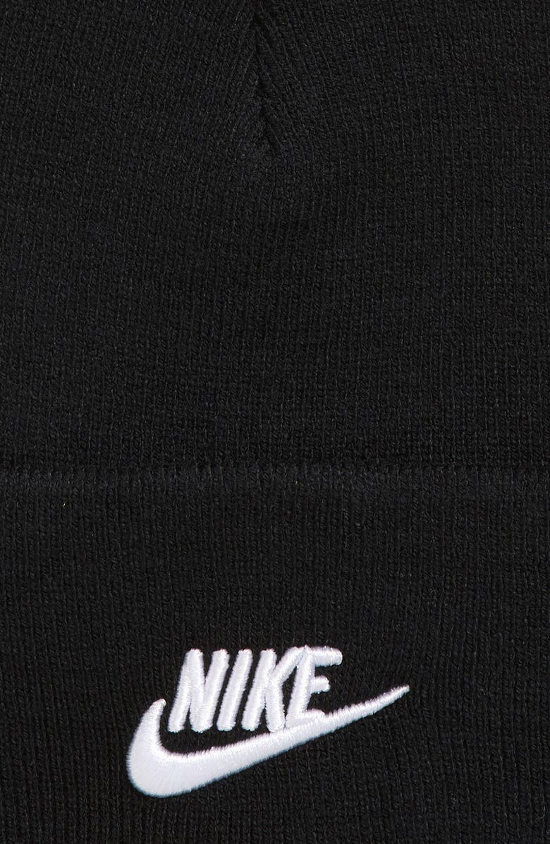 Nike Kids' Peak Beanie, Alternate, color, Black/ White