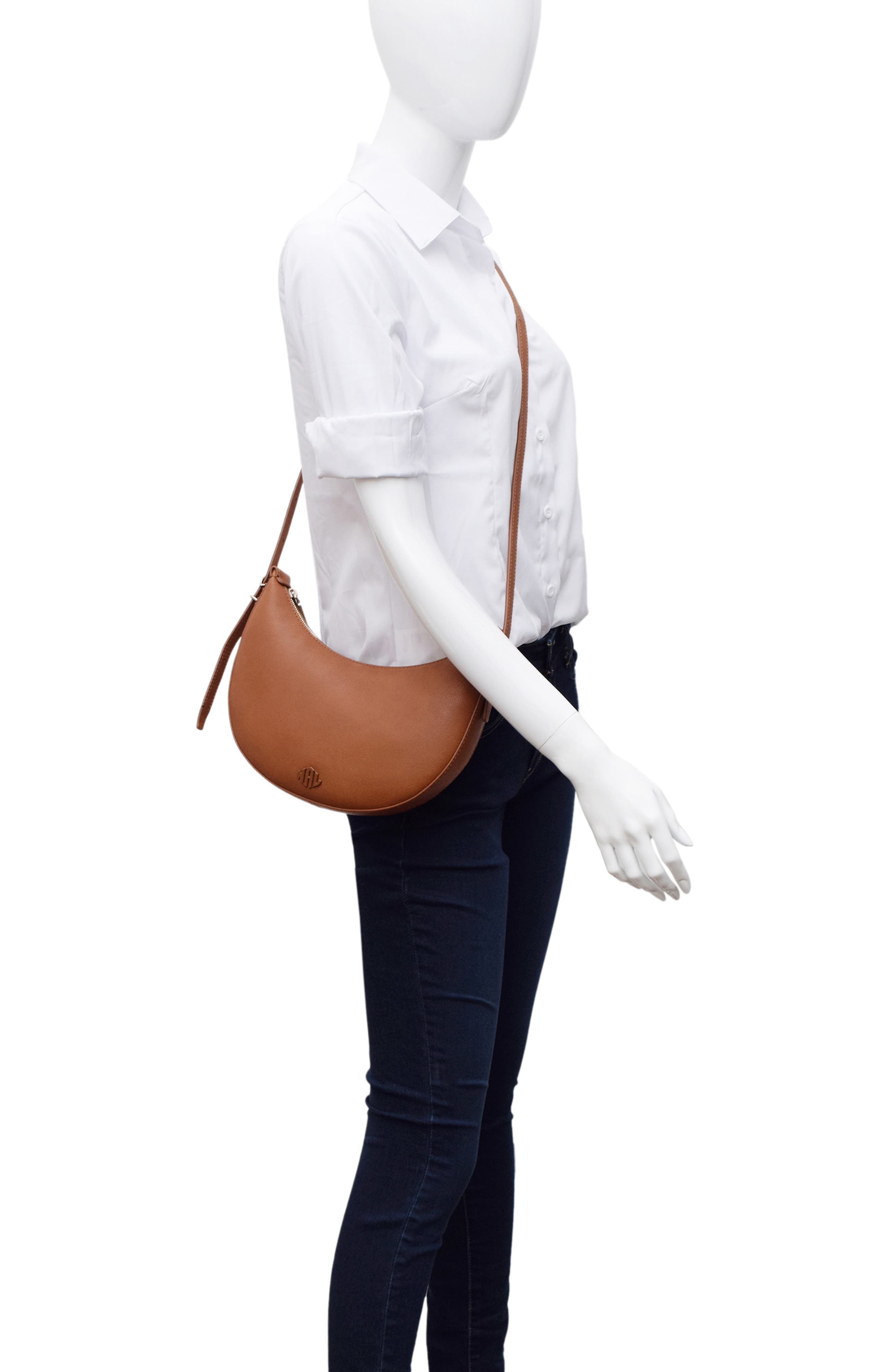 New Amsterdam Leatherworks Silas Leather Crossbody Bag, Alternate, color, Chestnut