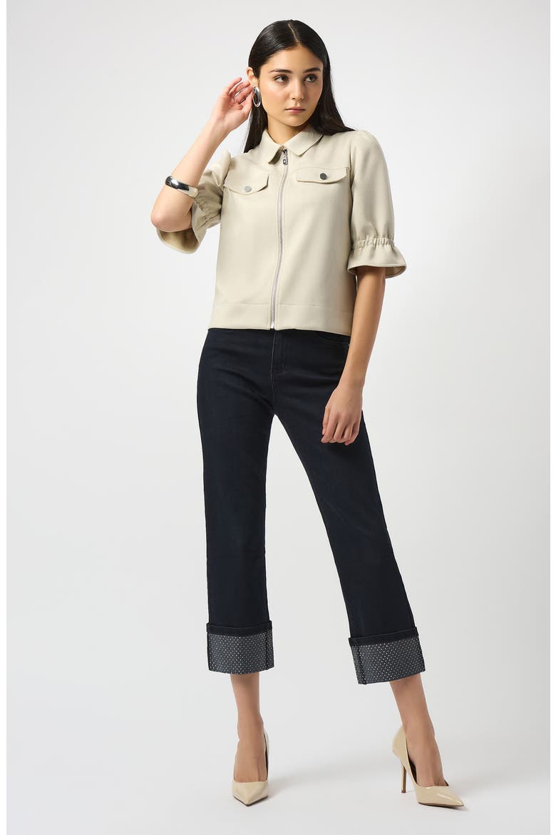Studded Cuff Straight Leg Jeans, Alternate, color, INK