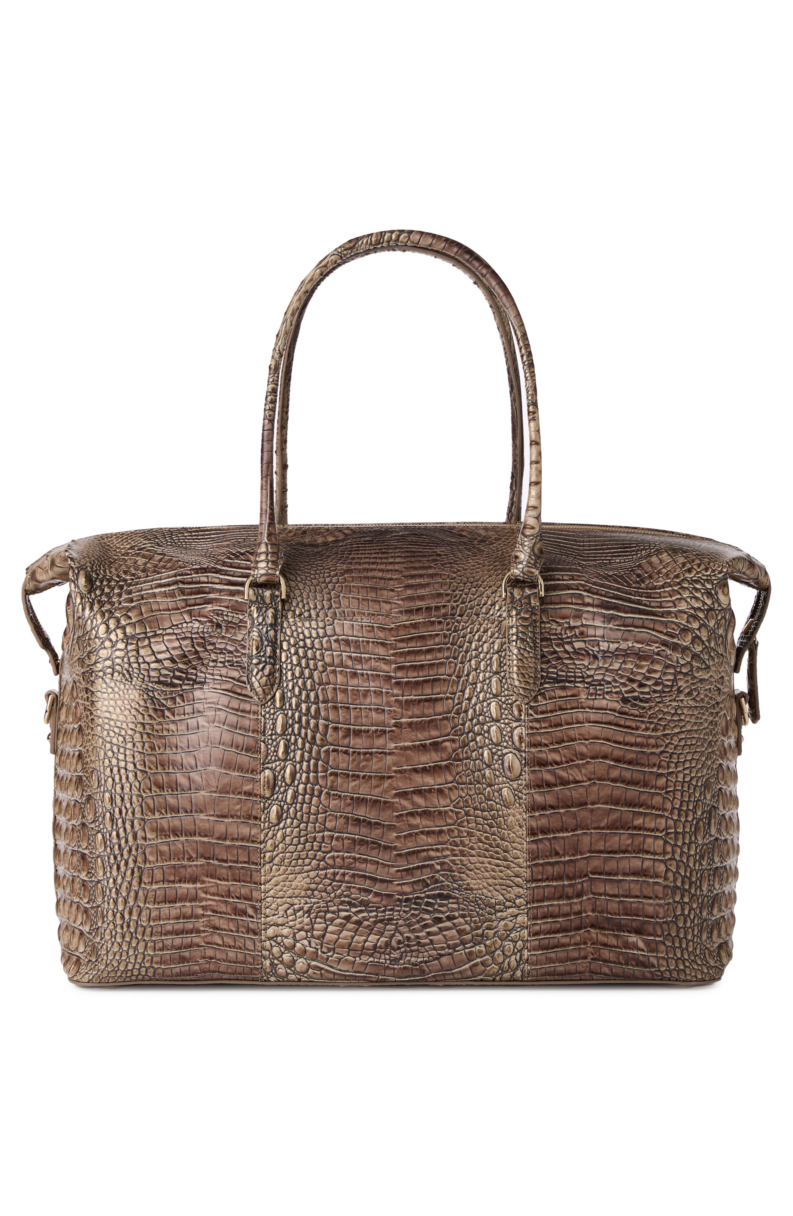 Brahmin Duxbury Croc Embossed Leather Weekend Duffle Bag, Alternate, color, 